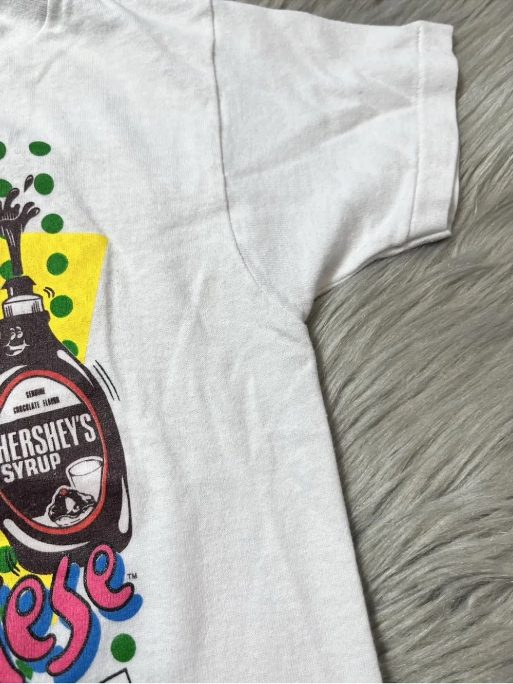 Vintage 1991 Kids Hersheys Chocolate Milk Syrup White T Shirt